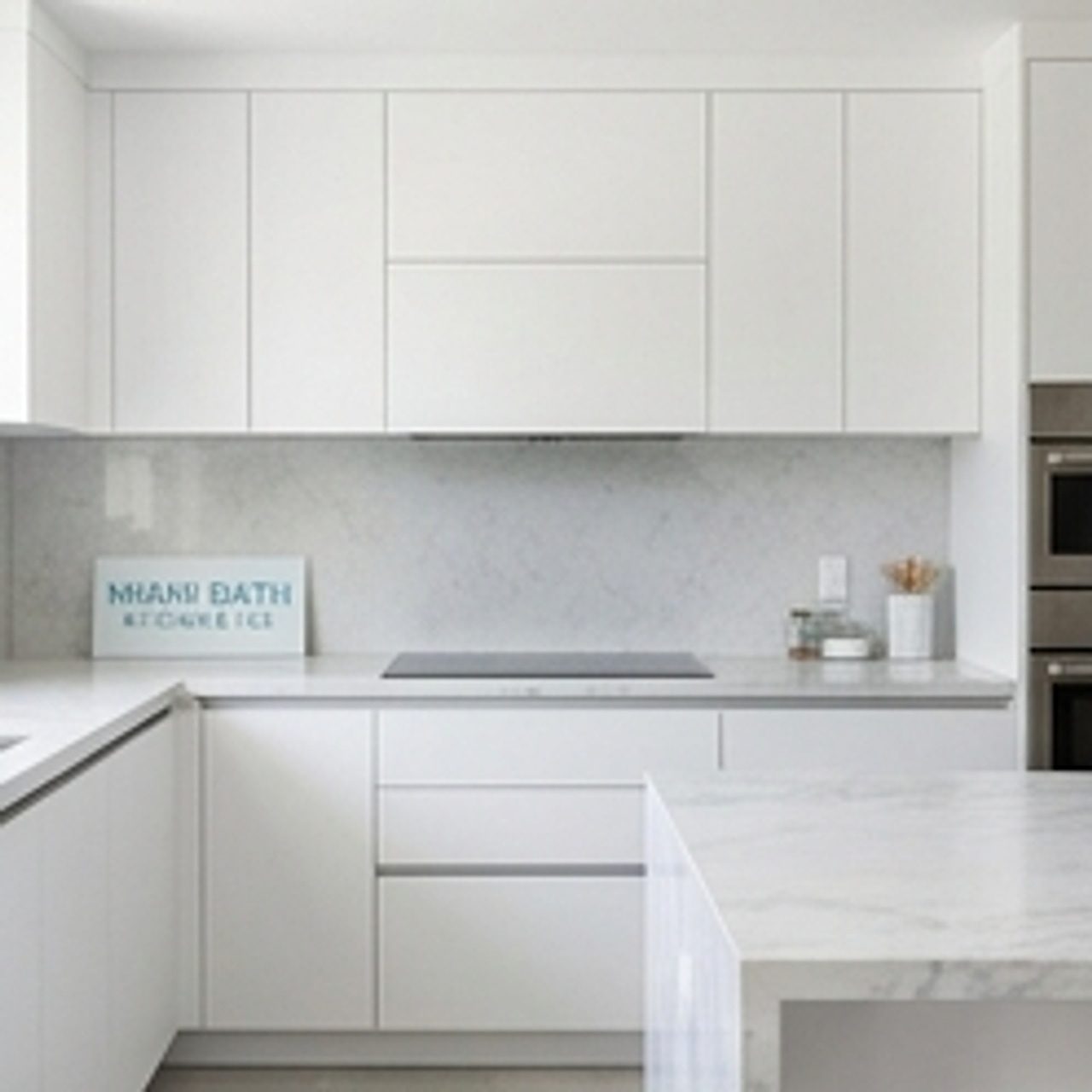 finished modern kitchen with new cabinets