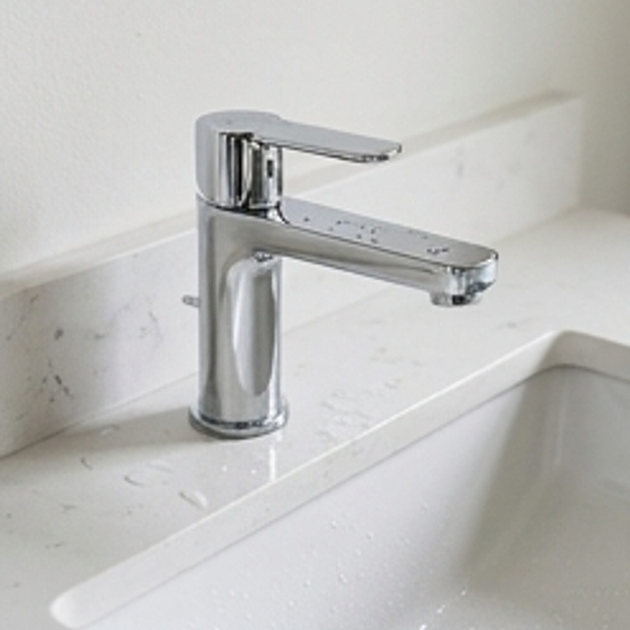 detail shot of luxury bathroom faucet